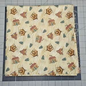 🎄Vintage Debbie Mumm wood grain Christmas Tree Quilting Cotton Fabric 2.5yd